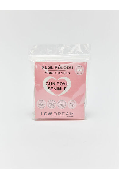 LC Waikiki Pink High Waist Lace Detailed Classic Menstrual Support Panties