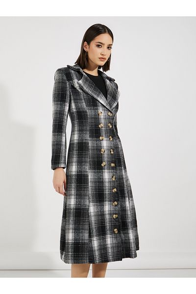 Styli Checked Plaid Blazer Midi Dress