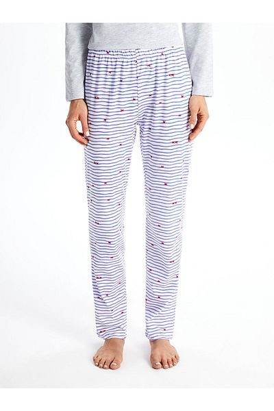 LC Waikiki Gemusterte Damen-Pyjamahose – elastische Taille