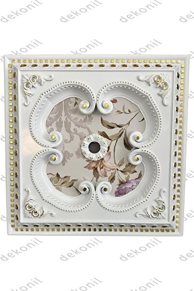 Dekonil Beyaza Altın Kare Saray Tavan 60*60 Cm