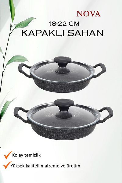 cook&kitchen Nova 2-Piece Saucepan Set with Lid 18 Cm-22 cm