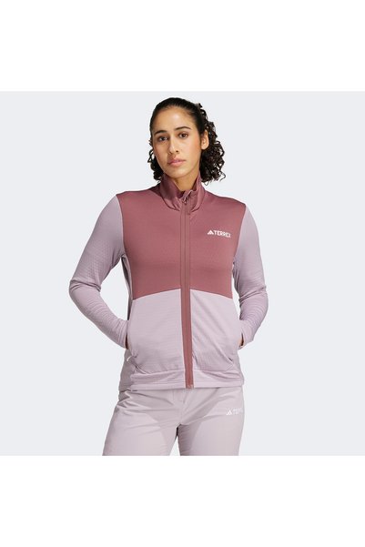 adidas Terrex Multi Light Fleece Full Zip Kadın Mor Antrenman Üstü