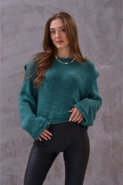 SHUGAA Women's Sleeve Sewing Detail Bohem Style Soft Knitwear