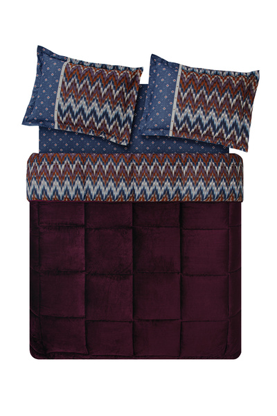 Puffy Afton Tek Kişilik Threefy Uyku Seti - Bordo