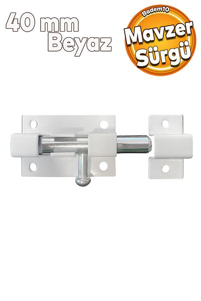 Badem10 25X40 mm White Mavzer Small Metal Door Latch - Safety Lock
