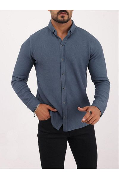 CLASSİCS MEN Cămașă Troy cu mânecă lungă slim fit pentru bărbați-6972