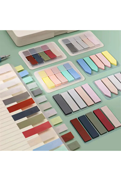 NaSaDAN 5 Renk Koyu Tonlar Şeffaf Postit Not Kağıdı Ayraç 100 Yaprak