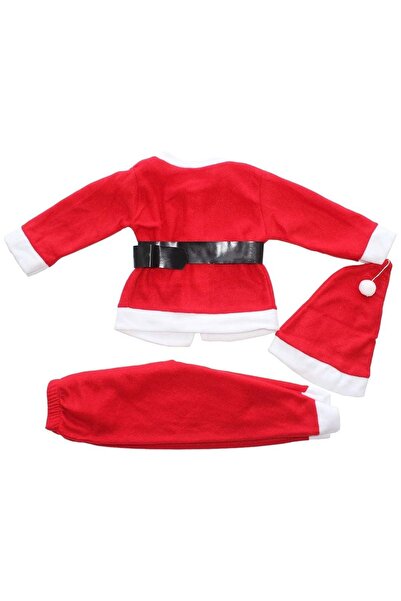 by BebekOdam Santa Claus Kids Unisex Red Belted Hat Suit
