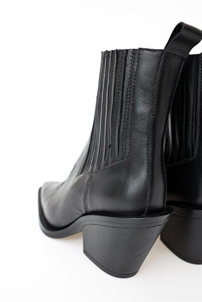 5in1Canpolat Μαύρες Κεντημένες Μπότες Western 123303