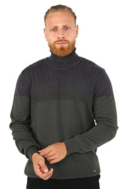 DAKSEL BRG Відкритий хакі колір з візерунком, чоловічий трикотажний светр вільного крою