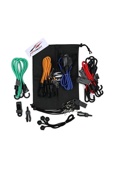 AUTOSMART مجموعة حبال مطاطية عالية الجودة مكونة من 28 قطعة BG-001