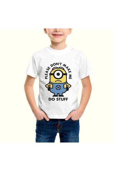 Built By Crazy Minion Please Dont Make Me Do Stuff Tricou unisex pentru copii