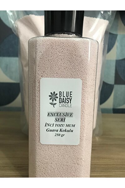 BlueDaisyCandle Inci Tozu Mum Exclusive ( 30 Adet Fitil Ile ) GUAVA Aromalı pembe inci rengi 250 gr