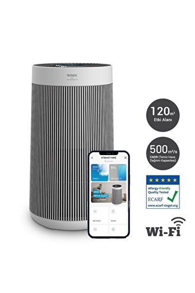 Winix T800 Hava Temizleyici Wi-Fi Bağlantılı, 120m² Etkili, 500m³/h Hava Sirkülasyon Hızı, Aktif Karbon ve True HEPA Filtreli, ECARF Sertifikalı