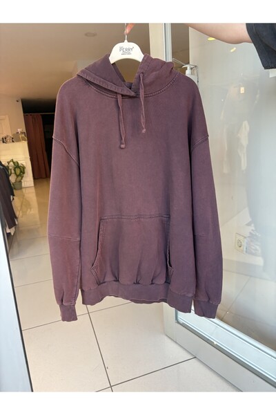Firuze Baş Hanorac oversize de culoare vișinie, lavabil