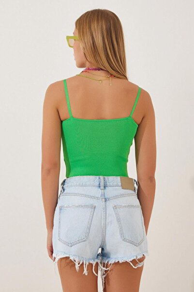 TENA Women's Pistachio Green Strappy Crop Tank Top