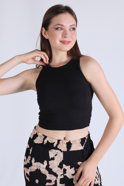 Rays Μαύρο κορδόνι με ραβδώσεις Crop Γυναικείο Αθλητικό Κορδόνι 1312