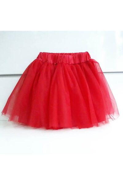 BebekOdam Kırmızı Tüllü 23 Nisan Kız Çocuk Etek