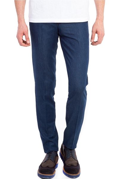 DostumGiyim Men's Dark Blue Classic Fit Side Pocket Large Size High Waist Pipe Leg Men's Jeans linen