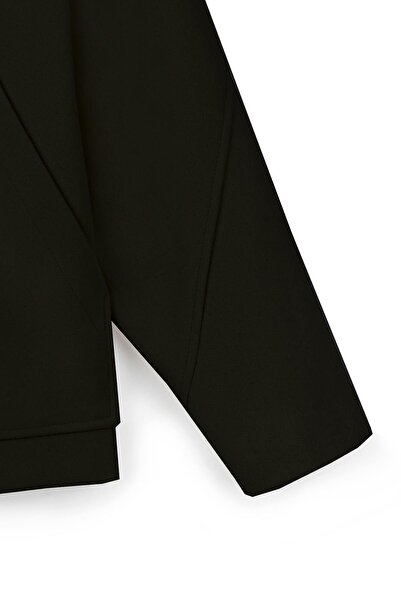 praye Черно късо вълнено яке - с цип