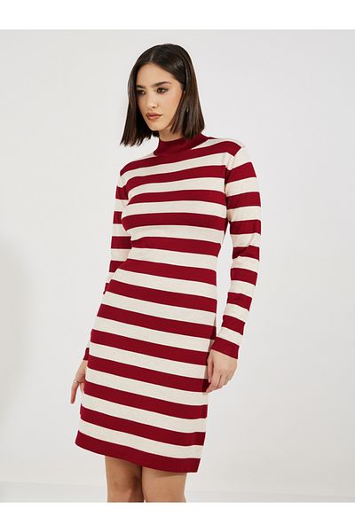 Styli Striped Sweater Knee Length Dress