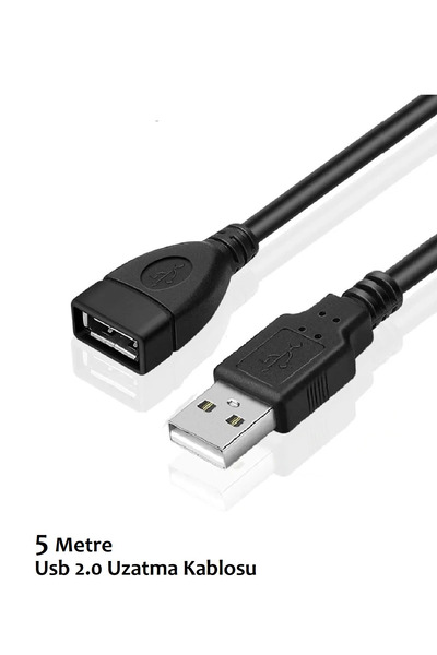 Vwin Usb Uzatma Kablosu Usb 2.0 Dişi - Erkek Uç 5 Metre