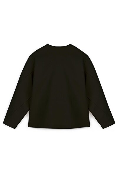 praye Черно късо вълнено яке - с цип