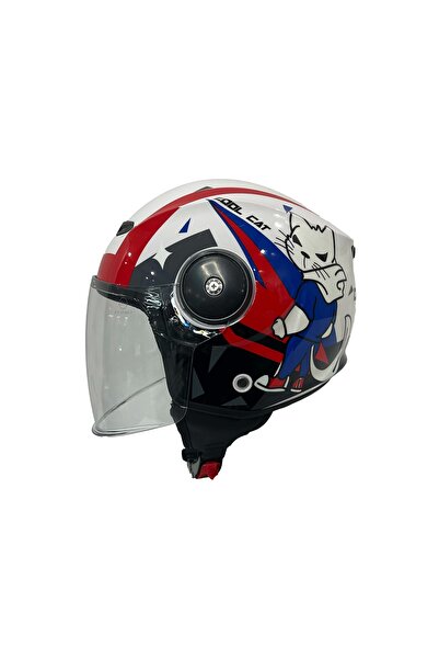 Sway KASK SW 814 COOL CAT White (ÇOCUK)