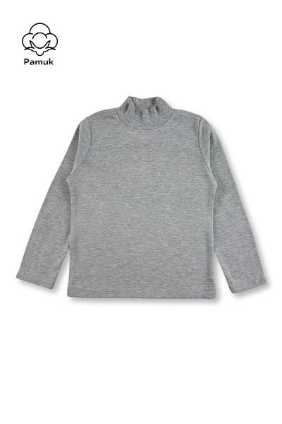 difa kids Fete Băieți Unisex Copii Gri Melange Culoare sezonieră Iarnă Cu jumătate de gât cu mânecă lungă Badi