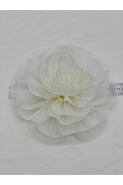 Esteks Dantel ve Tekstil Aksesuarları Iğneli Yaka Çiçeği Broş TÜL Kumaş Çiçek Gül Broş 20 CM
