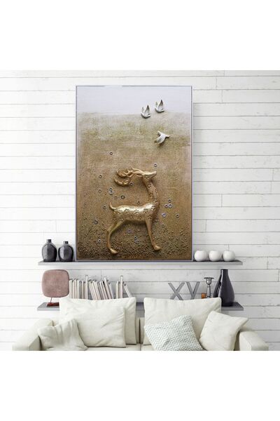 Virago Home Décor 3 Boyutlu Reçine Tablo-Geyik Motifli