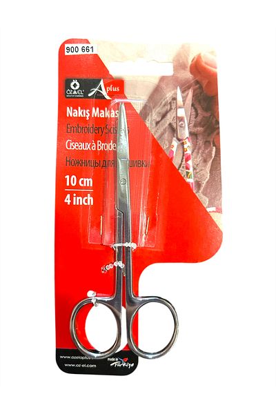 ÖZ-EL AŞ Flat End Embroidery Scissors,Stainless Steel Scissors, Multi-Purpose Scissors 10 cm 4 Inch 900 661