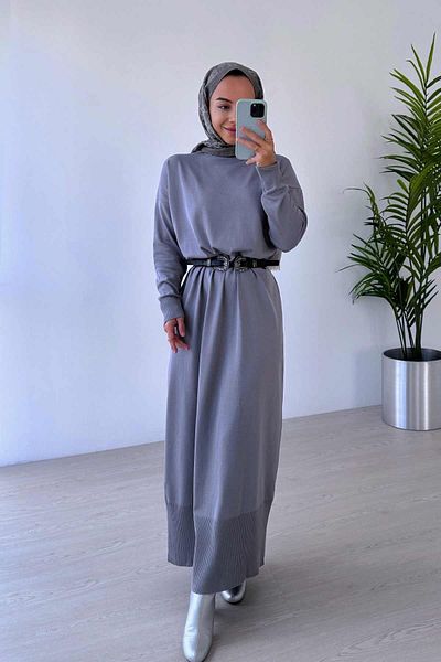 Ka Hijab Mercerized Hijab Φόρεμα - Γκρι