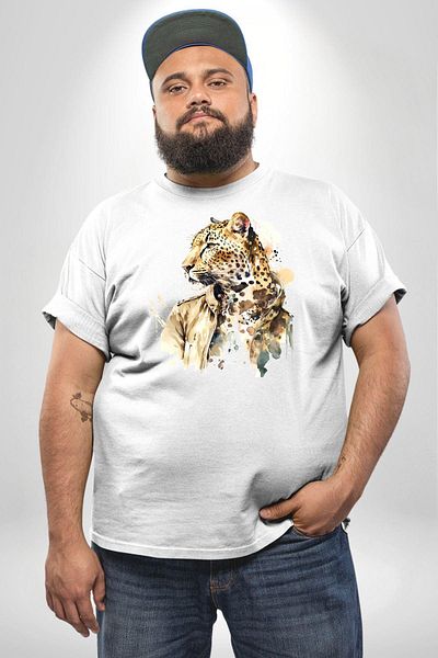 Angemiel Agent Leopard Print - White, Plus Size, Unisex T-Shirt