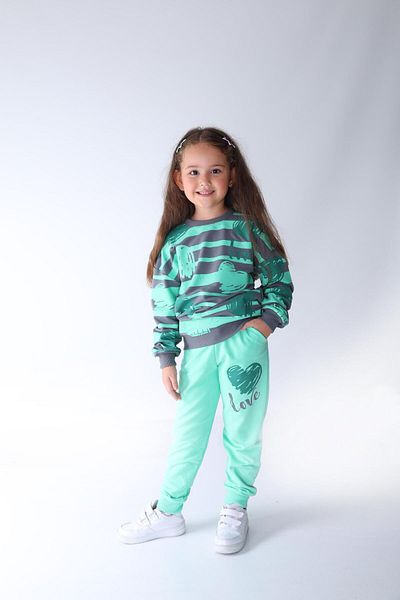 stella kids Heart & Love Print Girl's Suit (100% Cotton)
