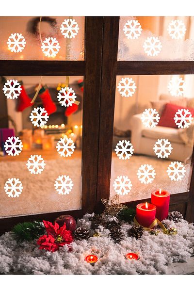MAARS Πρωτοχρονιάτικα Διακοσμητικά Snowflake Glass Sticker 6x6 cm 40 τεμάχια
