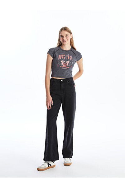 LC Waikiki Black Wideleg Women's Jeans