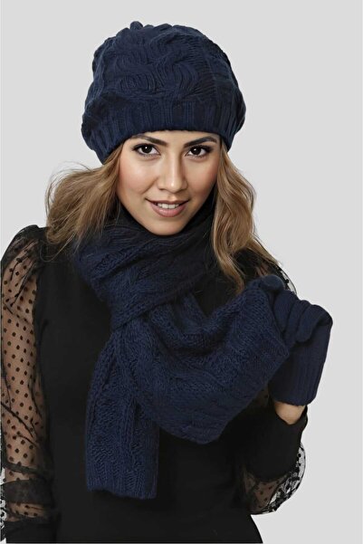 Uniquetrenders Жіночий трикотажний комплект: шарф, рукавички, шапка, 3 предмети