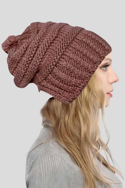 Uniquetrenders Women's Thick Knitted Beanie with Pompom