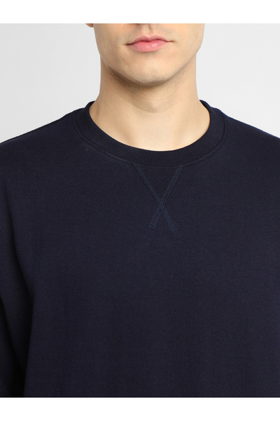 Dennis Lingo By Styli Relaxed Fit Solid Sweatshirt with Dropped Shoulder