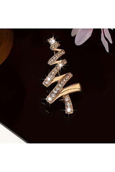 MAURA LIYUZA Kristal Zirkon Yılbaşı (Noel) Ağacı Tasarım Broş