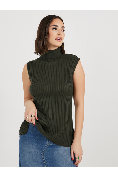 Styli Fitted Regular Length Sleeveless Turtle Neck Sweater