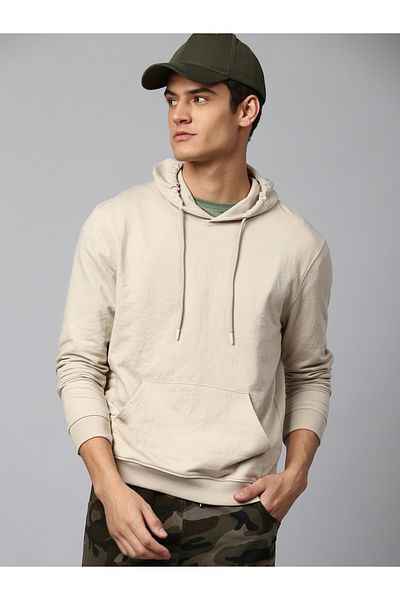 Dennis Lingo By Styli Regular Fit Solid Hoodie with Front Pocket