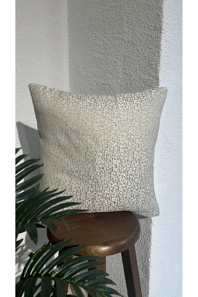 Decamor home غطاء وسادة غرفة المعيشة منقوش باللون الرمادي الفاتح - موديل 4