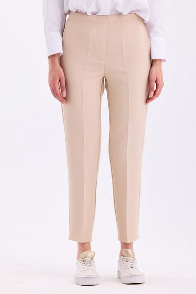 PASTELASTORE High Waist Ankle Length Women's Trousers - Back Elastic, Comfortable Fabric 2344