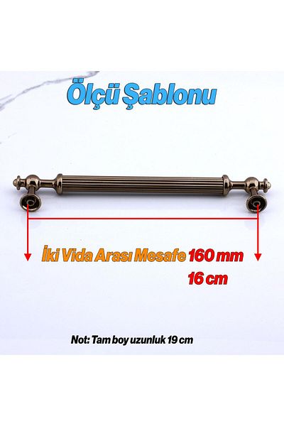 Badem10 Generation Striped Bronze Metal 160 mm Furniture Kitchen Drawer Cabinet Wardrobe Handle Handle Handles