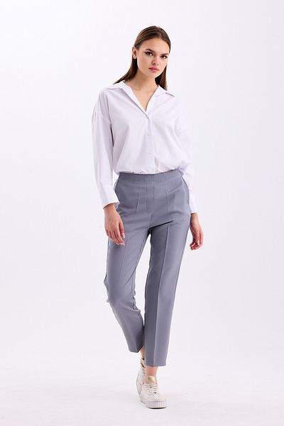 PASTELASTORE High Waist Ankle Length Women's Trousers - Back Elastic, Comfortable Fabric 2344