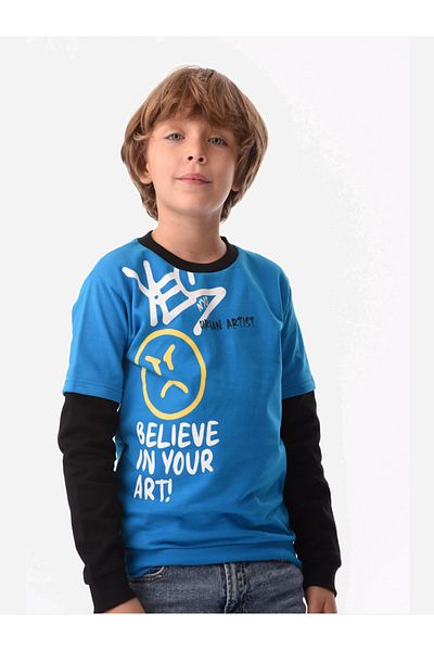 Urbassy By Styli Emoji Graphic Print Twofer Style Sweatshirt