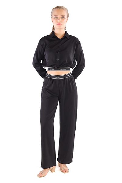 Rays Set pantaloni negri cu scris din cauciuc model 3002
