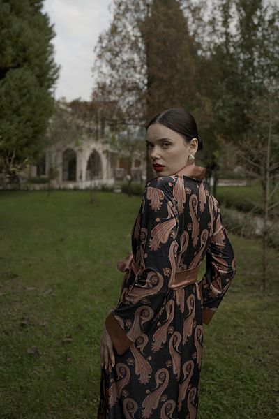 Mita Concept Velvet Patterned Kimono